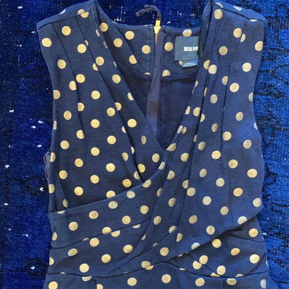 Maeve XS fit and flare gold and navy dress - Picture 2 of 2